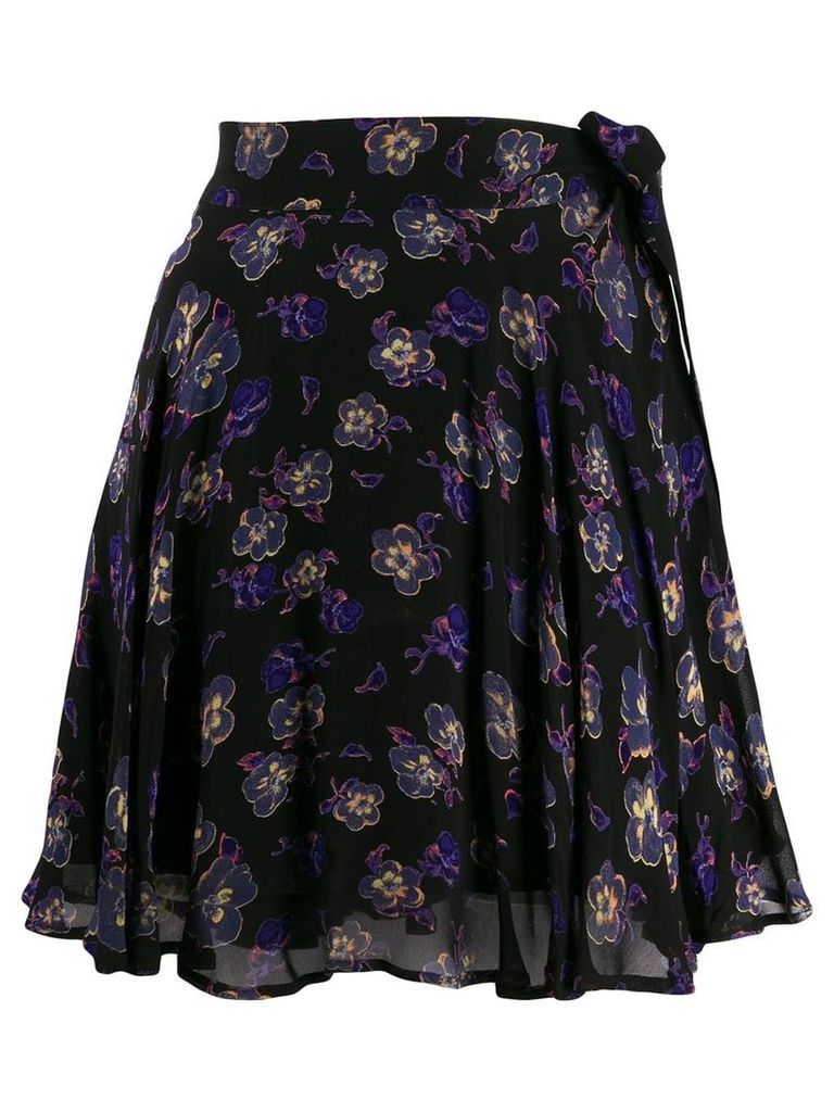 GANNI floral wrap mini skirt - Black