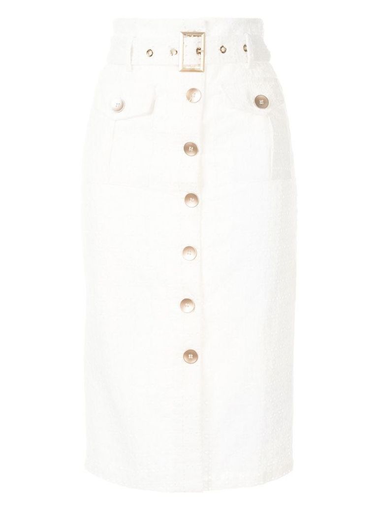 We Are Kindred Lulu broderie anglaise pencil skirt - White