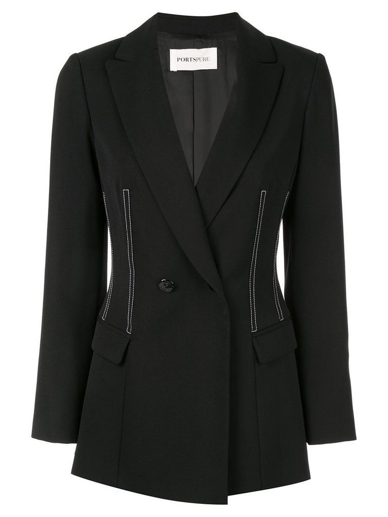 PortsPURE contrast stitching blazer - Black