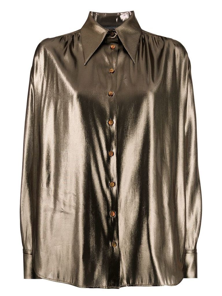Alberta Ferretti metallic finish shirt - GOLD