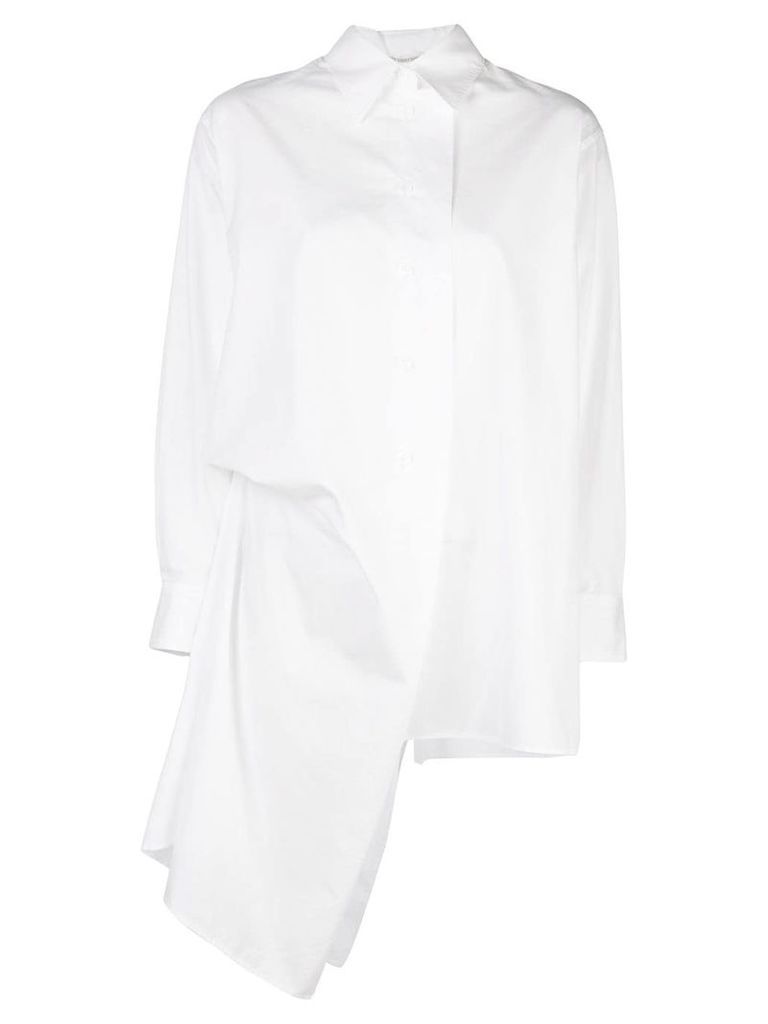 Yohji Yamamoto asymmetric cotton coat - White