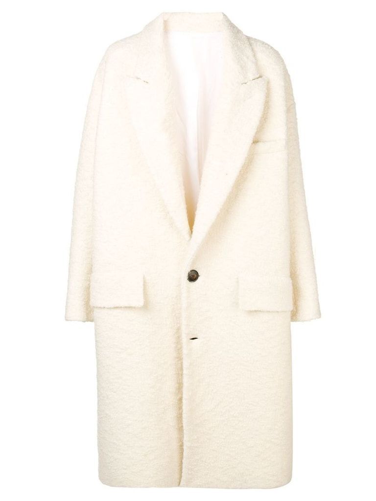 Ami Paris Oversize Two Buttons Coat - White