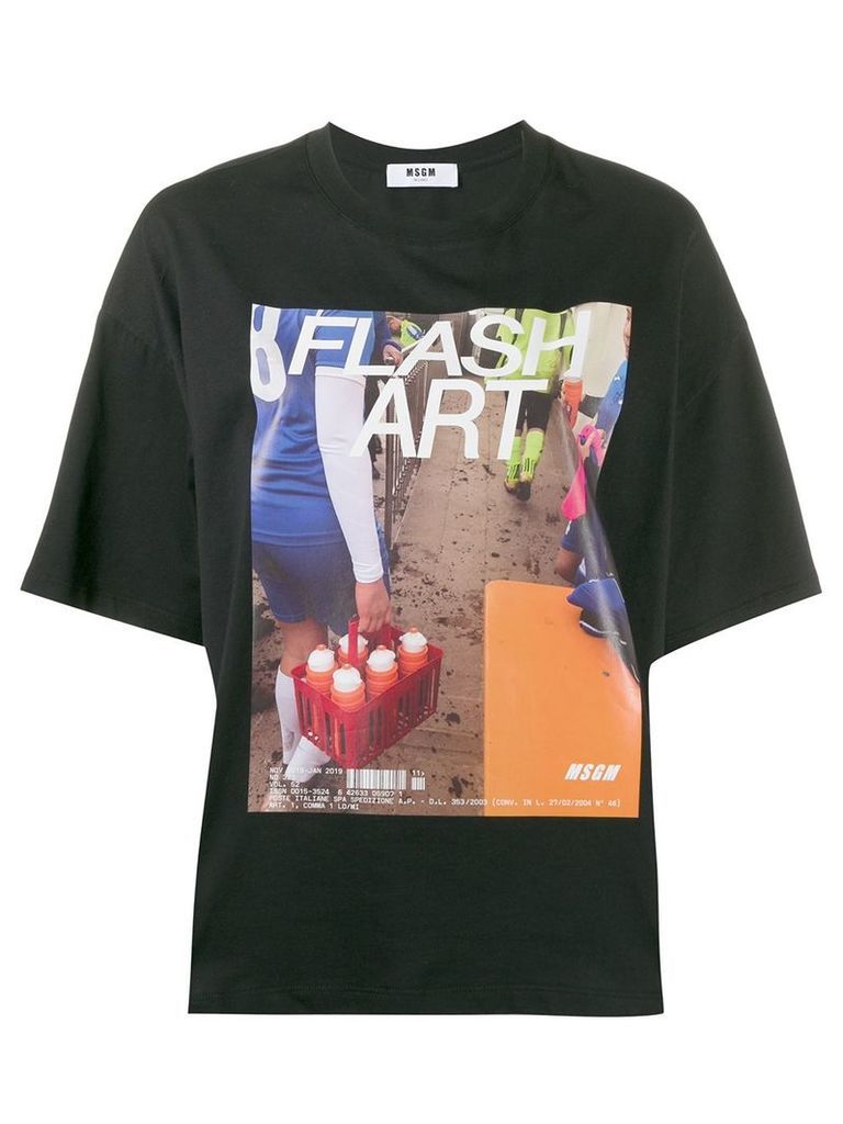 MSGM Flash Art photo print T-shirt - Black