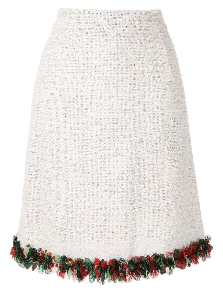 Dolce & Gabbana bouclé tweed a-line skirt - White