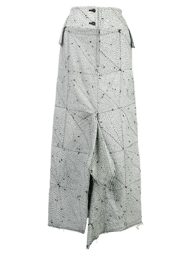 Yohji Yamamoto high waisted draped skirt - White