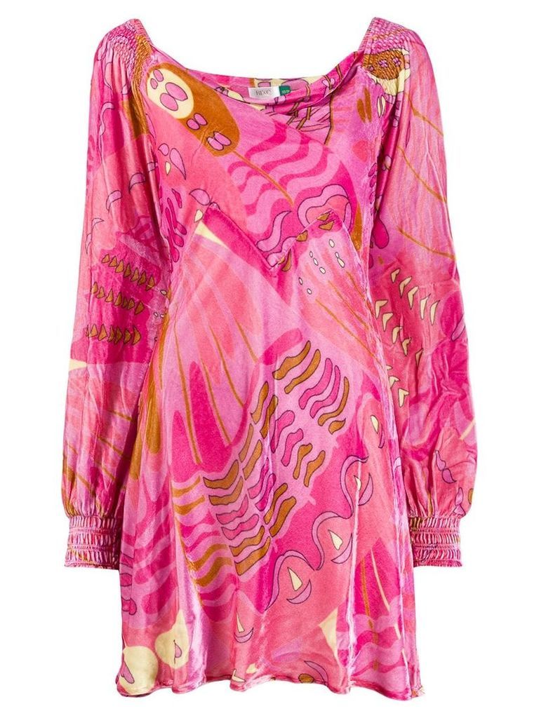 Rixo Mary psychedelic-butterfly dress - PINK