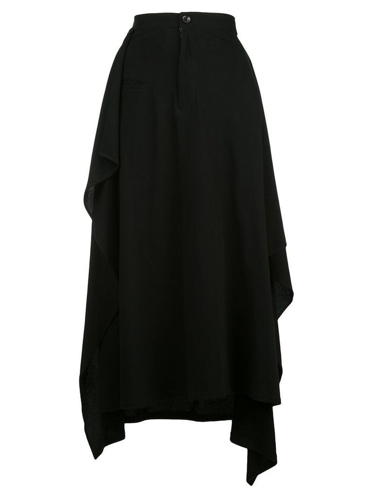 Yohji Yamamoto piped pocket midi skirt - Black