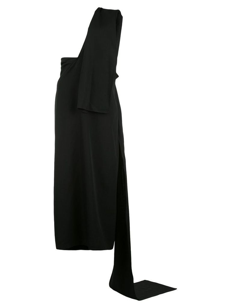 Yohji Yamamoto tied asymmetric dress - Black
