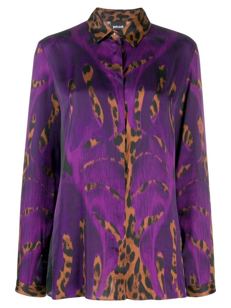 Just Cavalli leopard print blouse - PURPLE