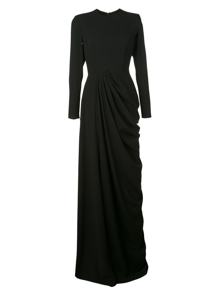 Alex Perry structured shoulder evening dress - Black
