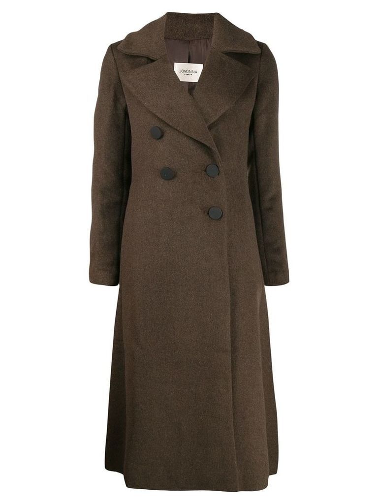 Jovonna long double breasted coat - Brown