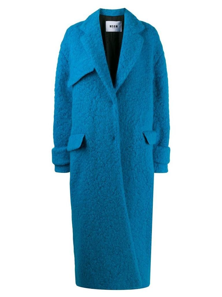 MSGM single-breasted oversized coat - Blue