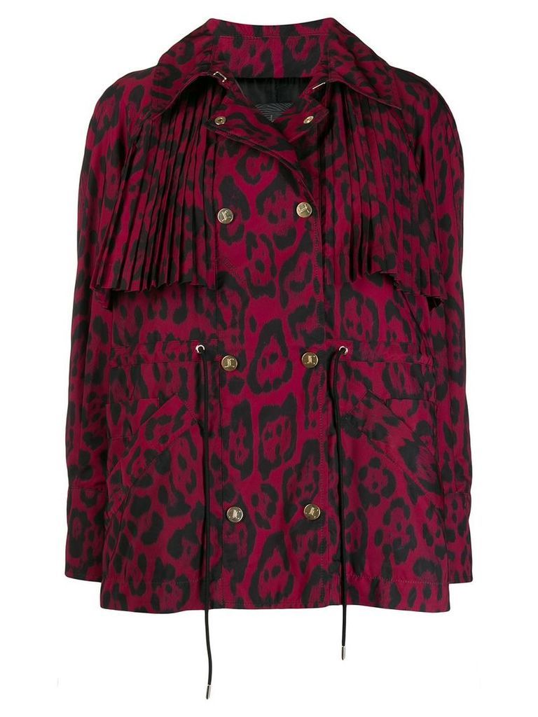 Just Cavalli leopard print pleat jacket - Red