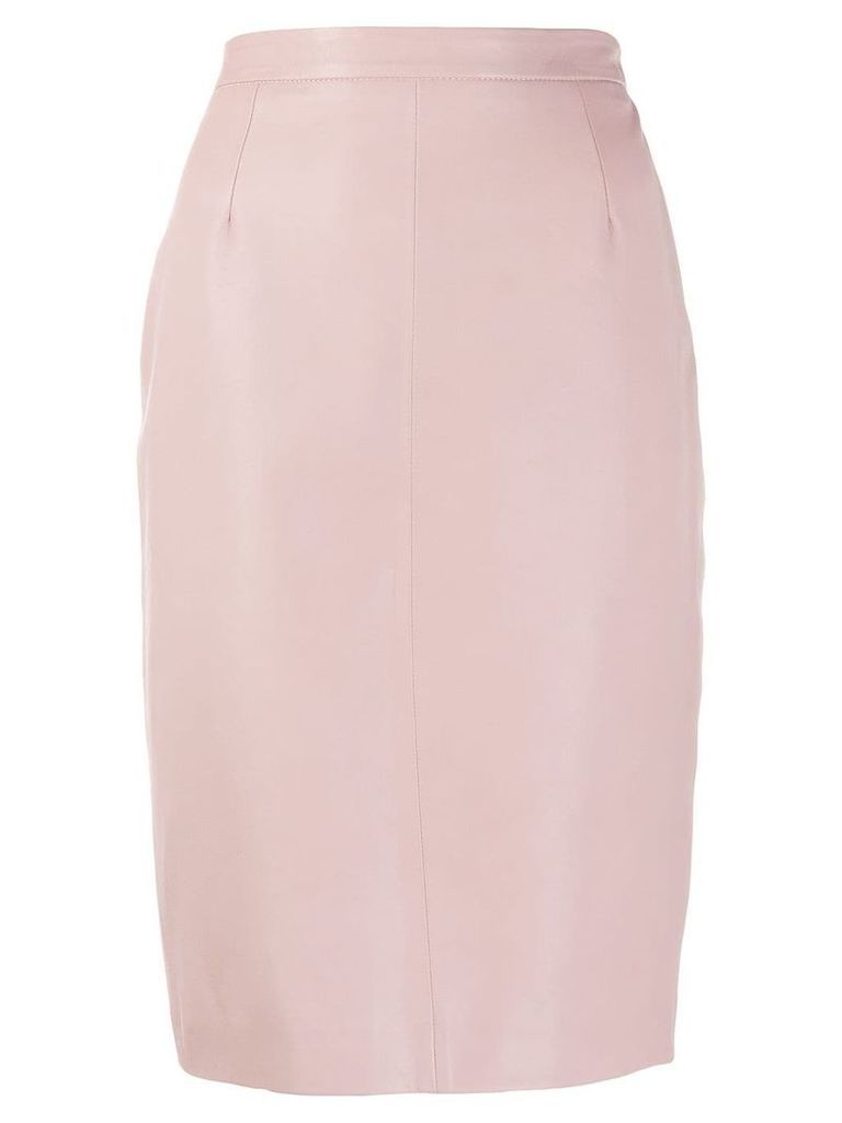 Red Valentino leather pencil skirt - Pink