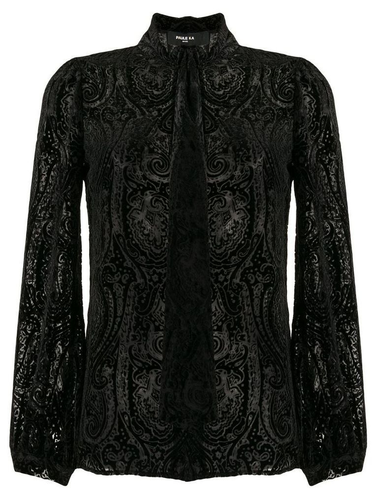 Paule Ka devoré paisley blouse - Black