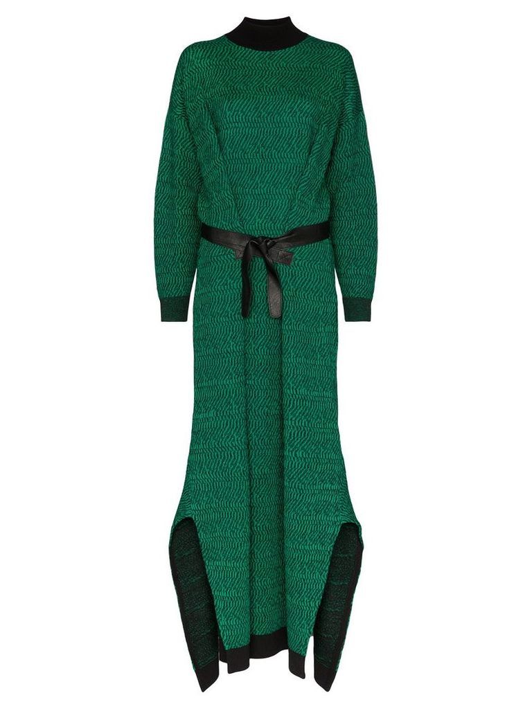 Stella McCartney belted knit long dress - Green