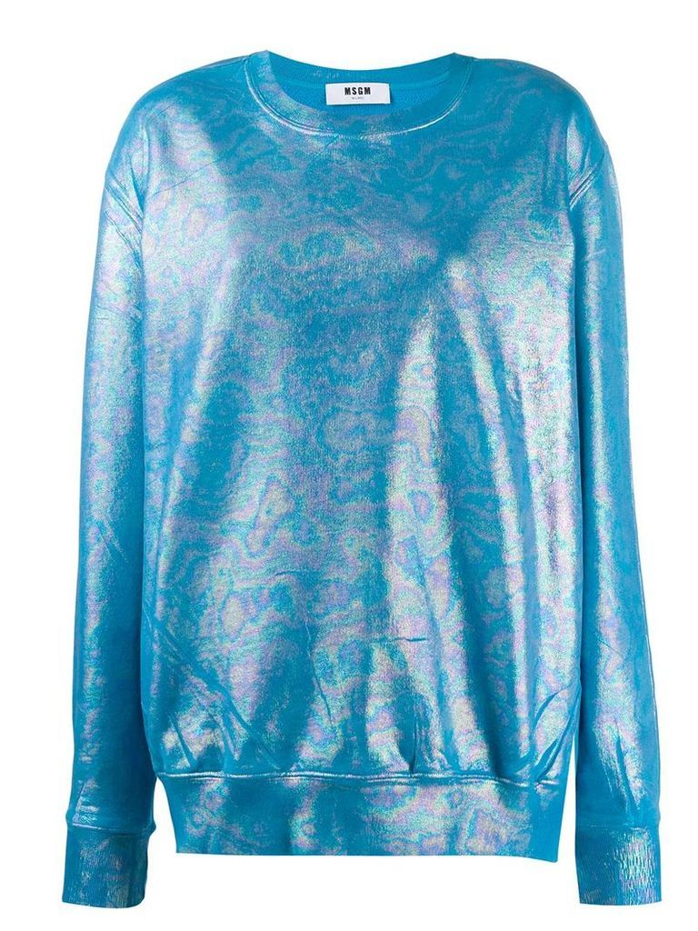 MSGM holographic effect sweatshirt - Blue