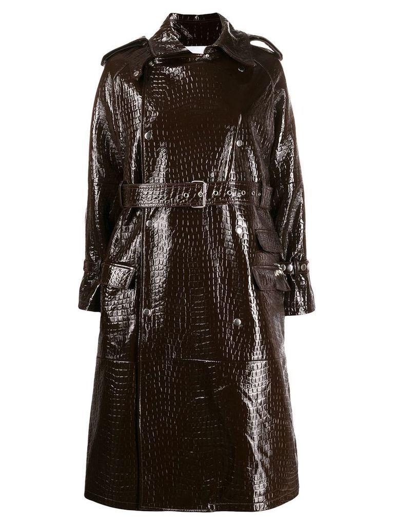 S.W.O.R.D 6.6.44 croc effect belted coat - Brown