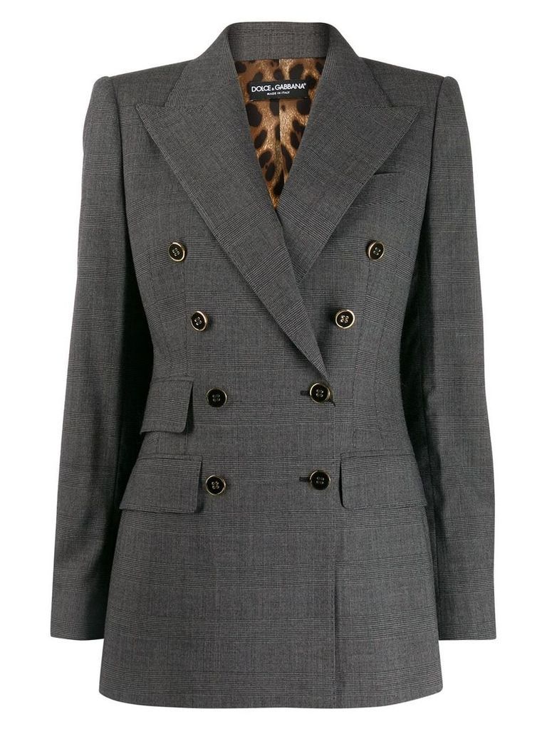 Dolce & Gabbana checked double-breasted blazer - Grey
