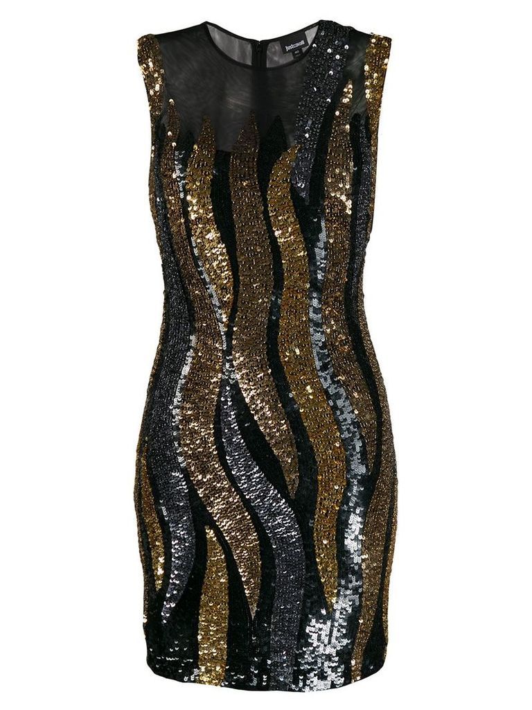 Just Cavalli sequin fitted dress - Black