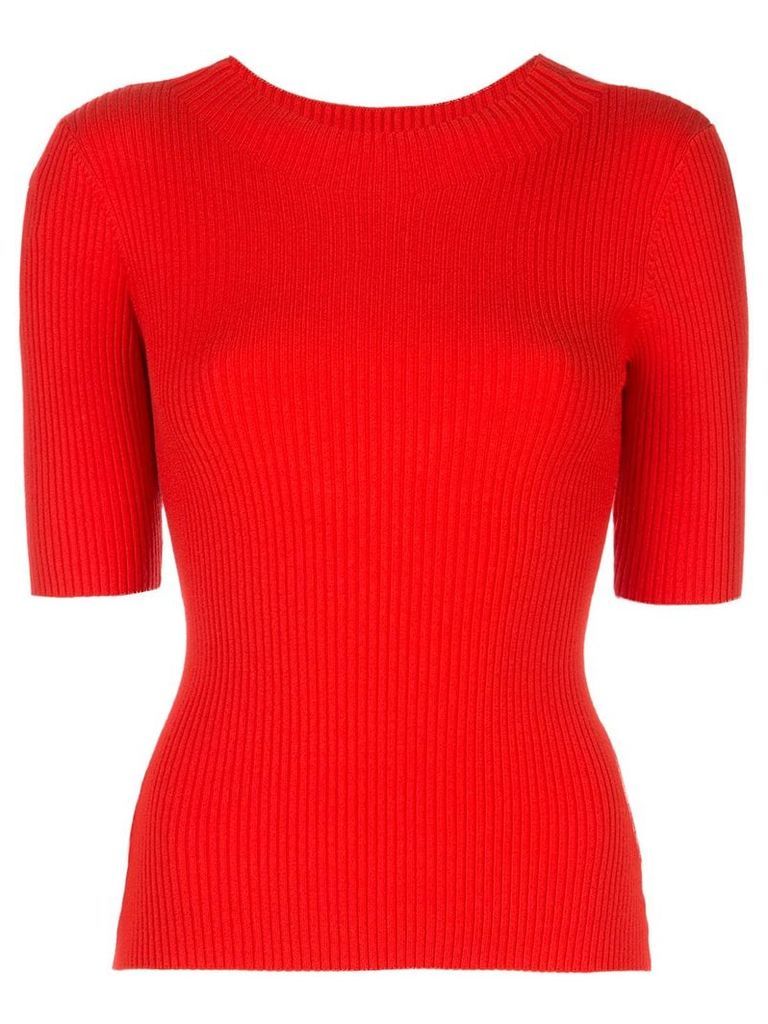 Milly ribbed knit top - Red