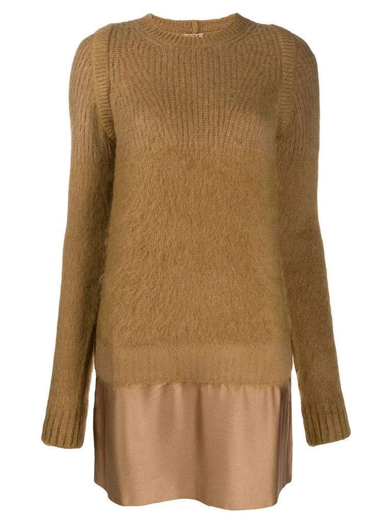 Nº21 panelled knitted dress - Brown