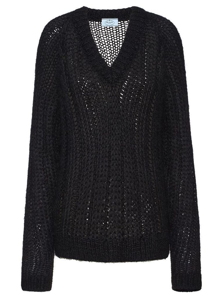 Prada open knit jumper - Black