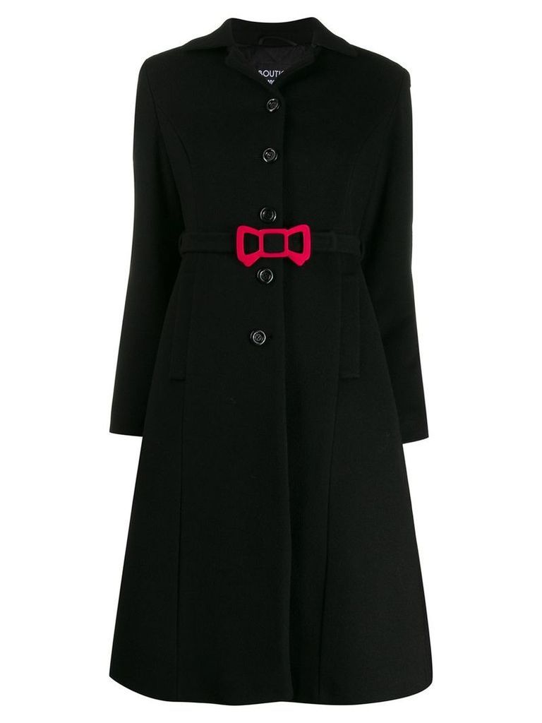 Boutique Moschino bow detail coat - Black