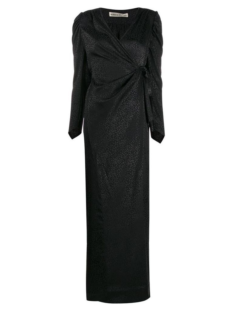 Nineminutes jacquard print gown - Black