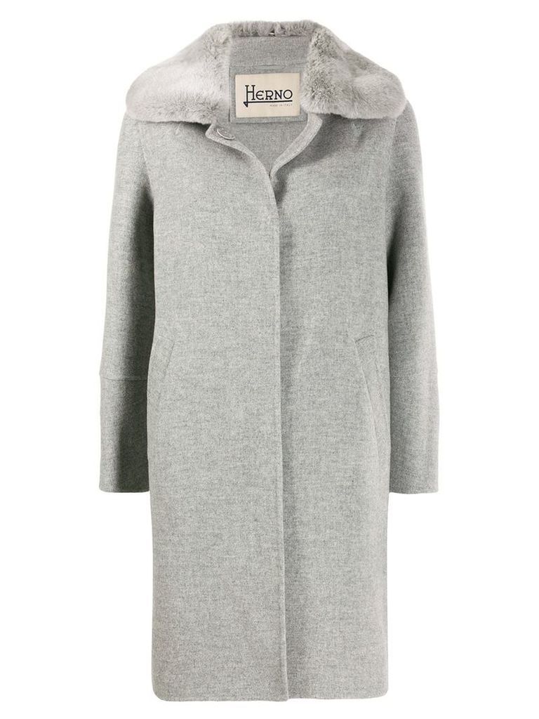 Herno single breasted midi coat - Grey