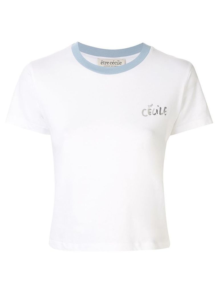 Être Cécile logo print cropped T-shirt - White