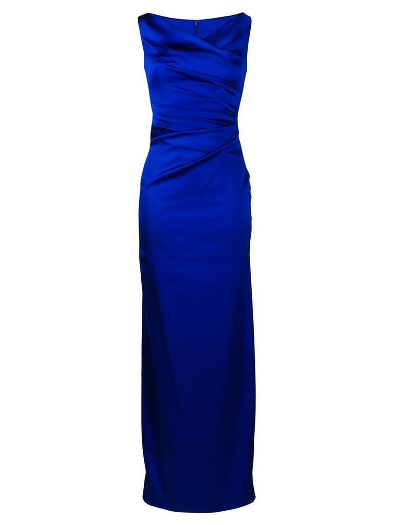 Talbot Runhof ruched detail dress - Blue