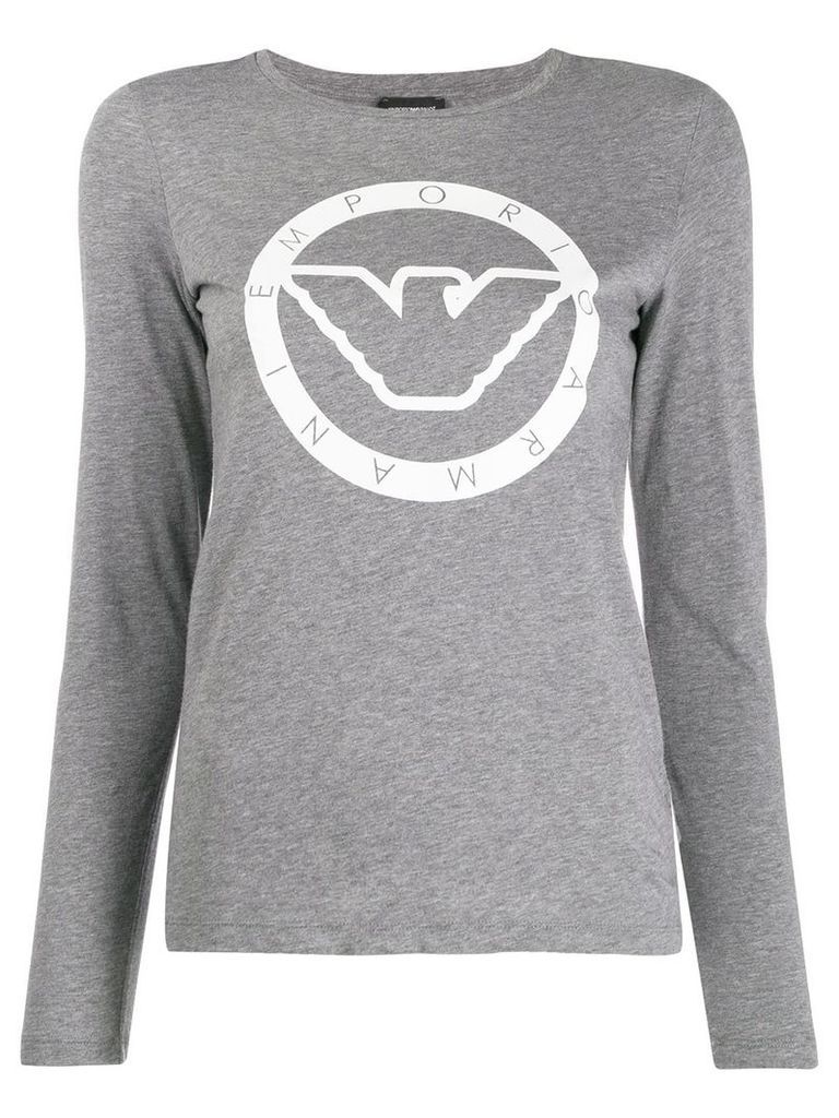 Emporio Armani logo long sleeve T-shirt - Grey