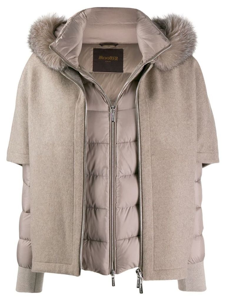 Moorer layered padded coat - NEUTRALS