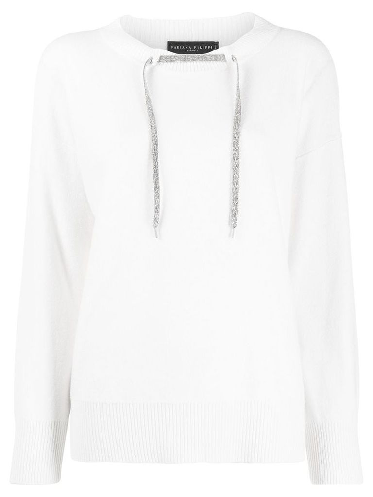 Fabiana Filippi drawstring-detail sweater - White