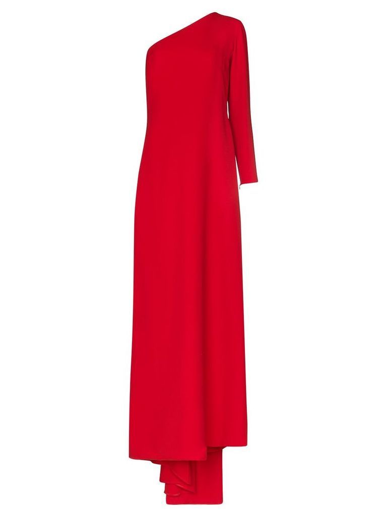 Carolina Herrera one-shoulder draped gown - Red