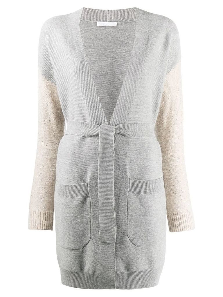 Fabiana Filippi contrast fitted cardigan - Grey