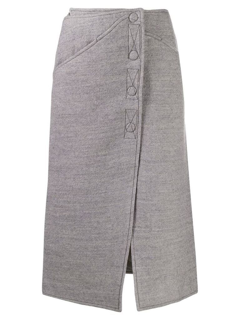 Courrèges felted midi skirt - Grey