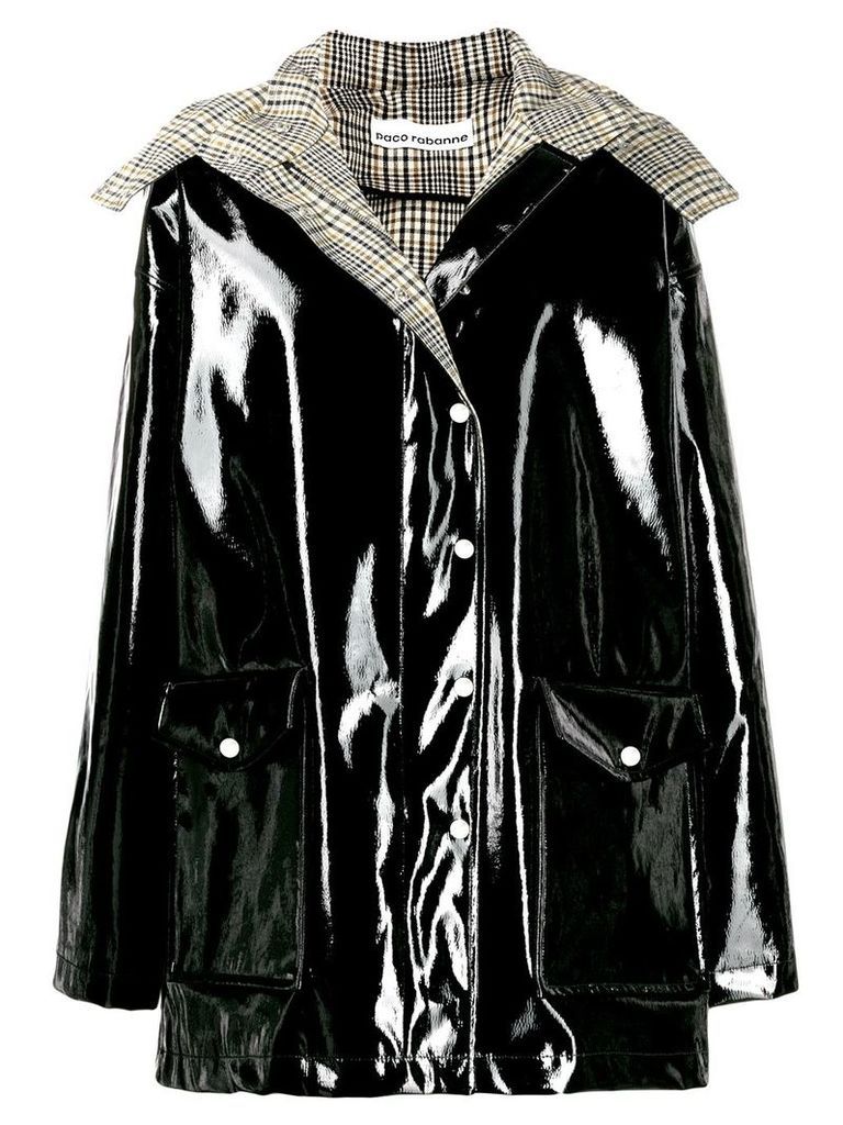 Paco Rabanne detachable hood raincoat - Black