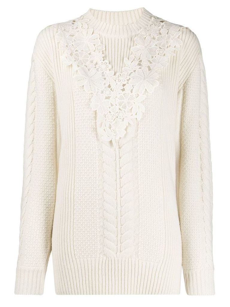 See by Chloé lace insert jumper - White