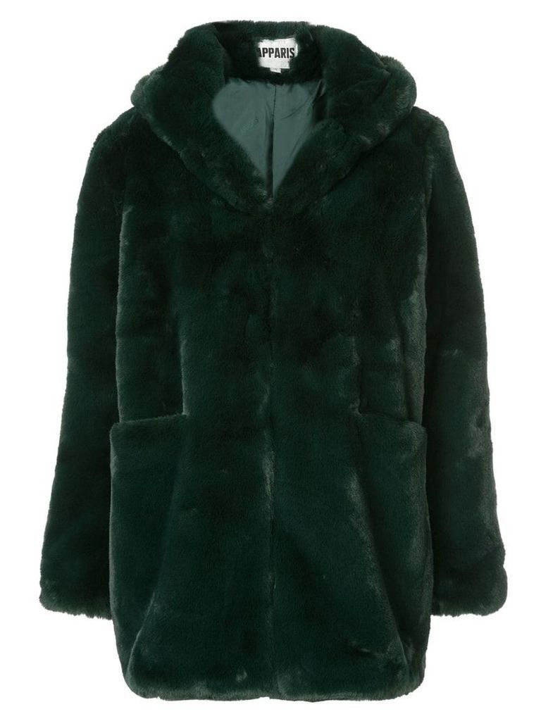 Apparis Marie hooded faux-fur coat - Green