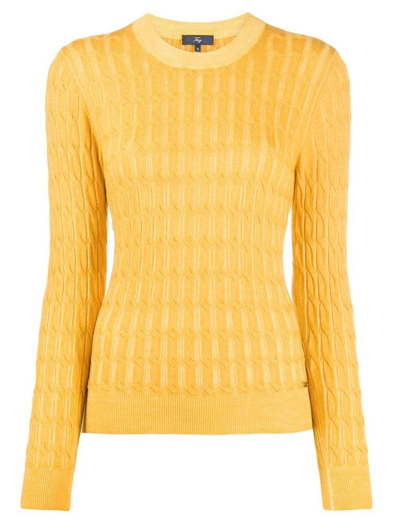 Fay cable-knit slim-fit jumper - Yellow