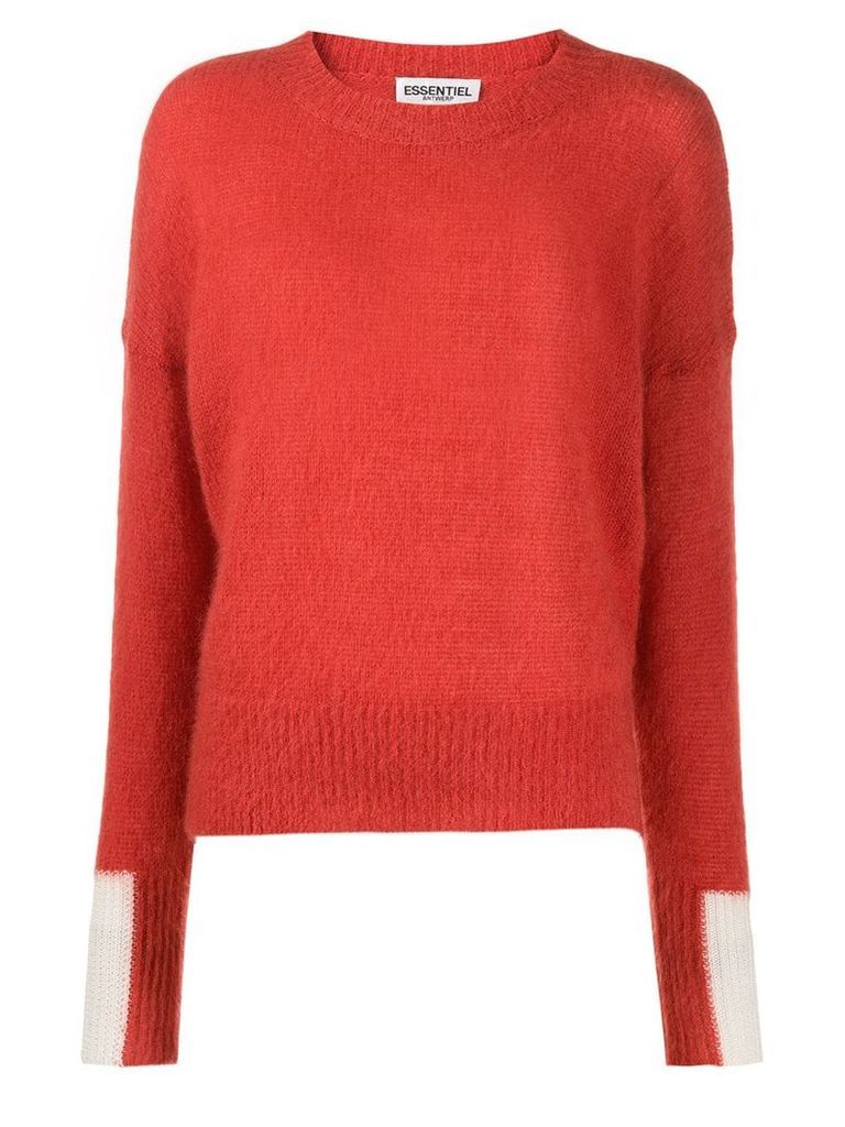 Essentiel Antwerp crew-neck knit sweater - ORANGE