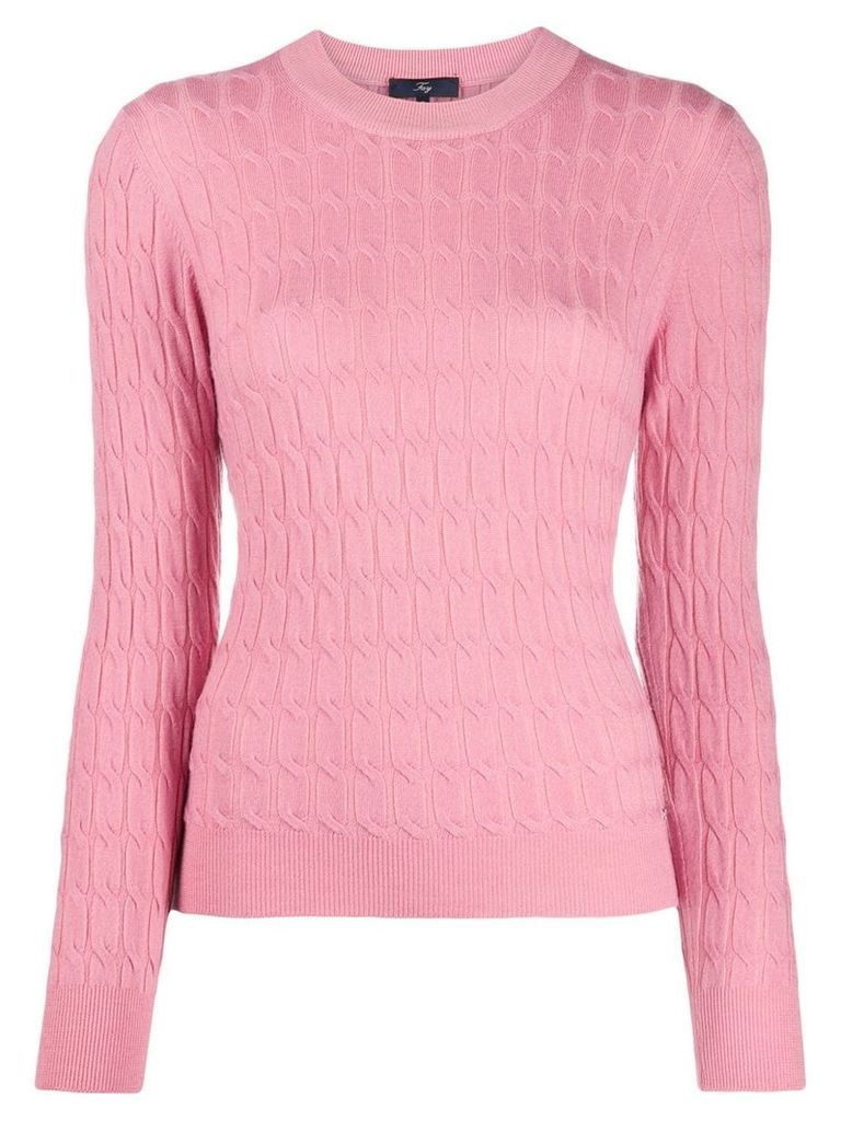 Fay cable-knit slim-fit jumper - PINK