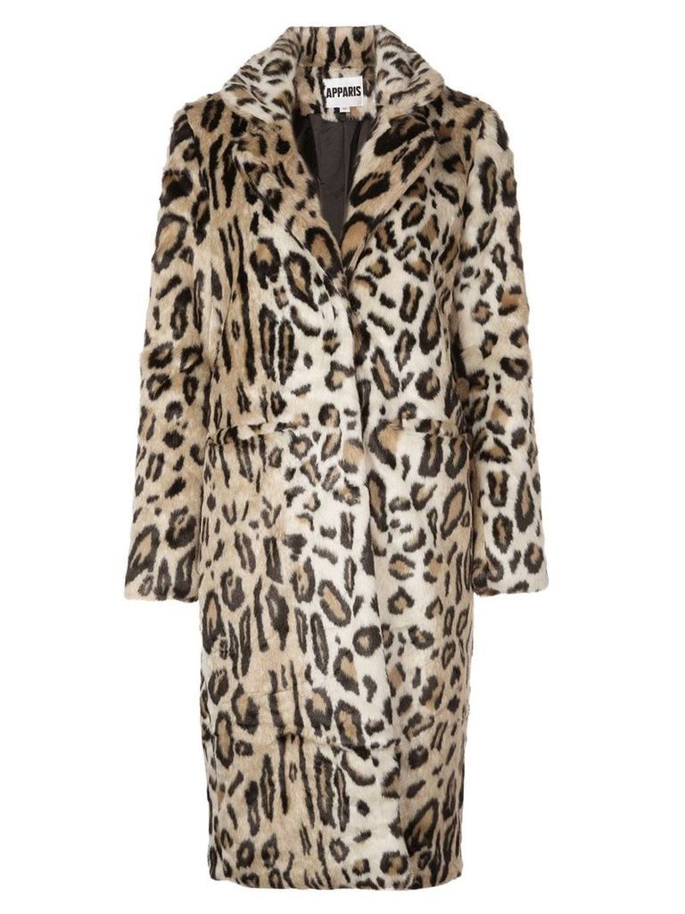 Apparis Charlie leopard-print faux-fur jacket - Neutrals