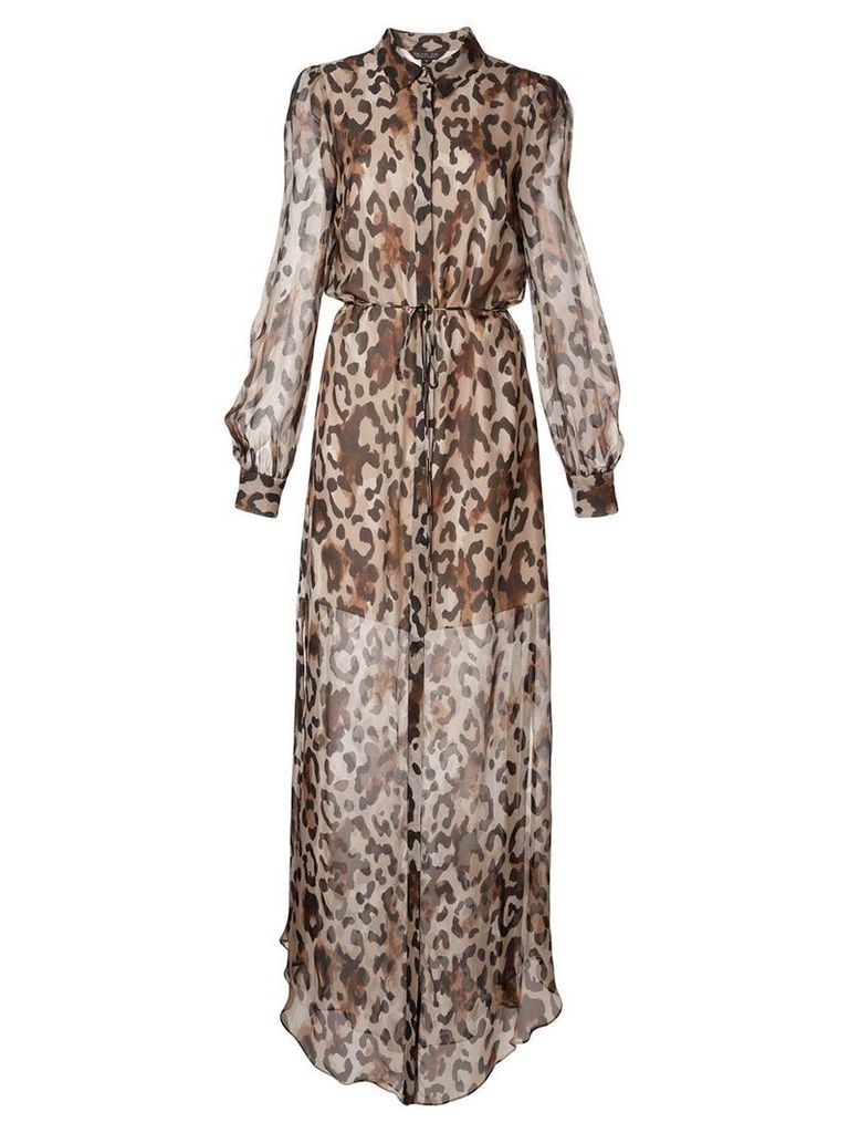 Rachel Zoe sheer leopard-print dress - Brown