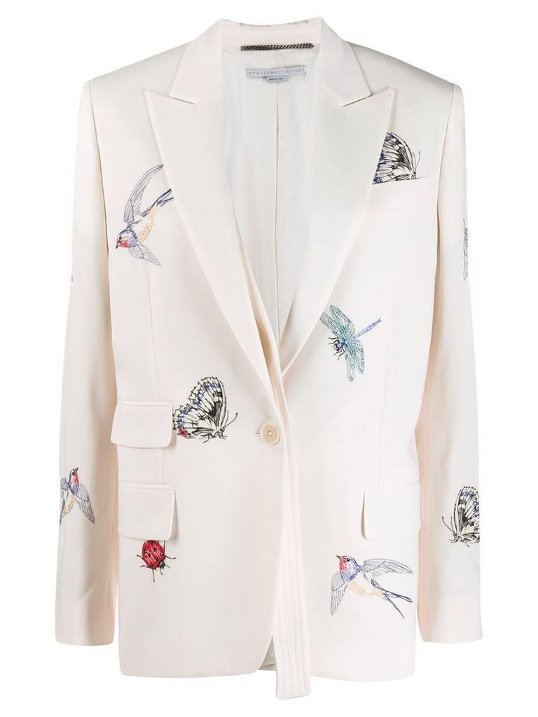 Stella McCartney bug embroidered blazer - White