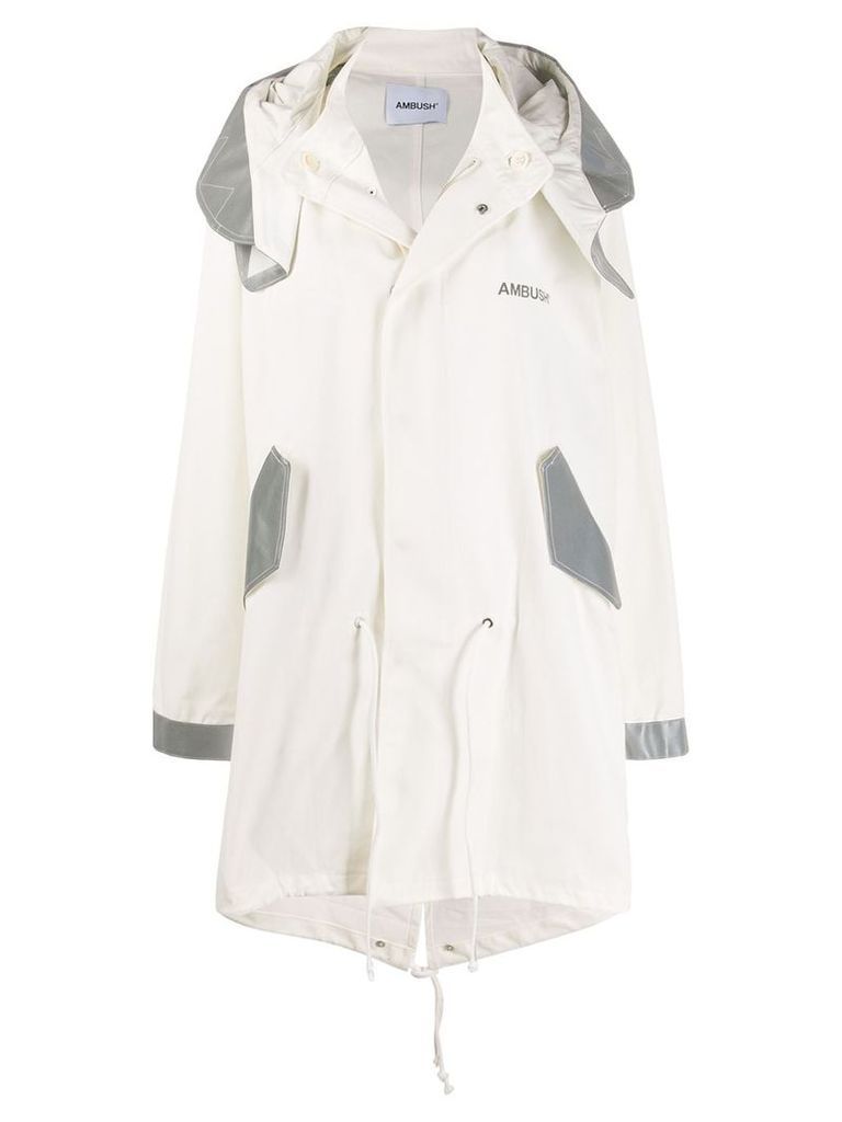 AMBUSH oversized hooded coat - White