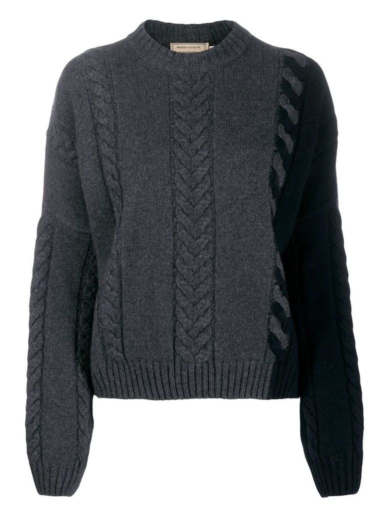 Maison Kitsuné cable knit jumper - Grey
