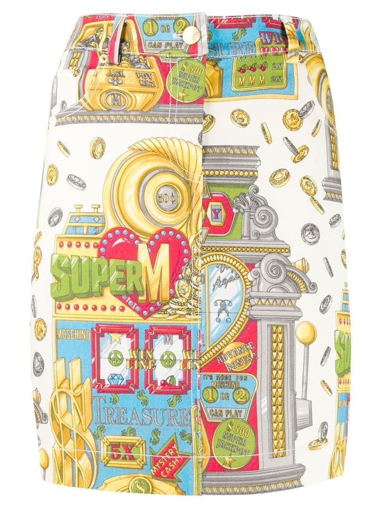 Moschino Slot Machine printed skirt - NEUTRALS